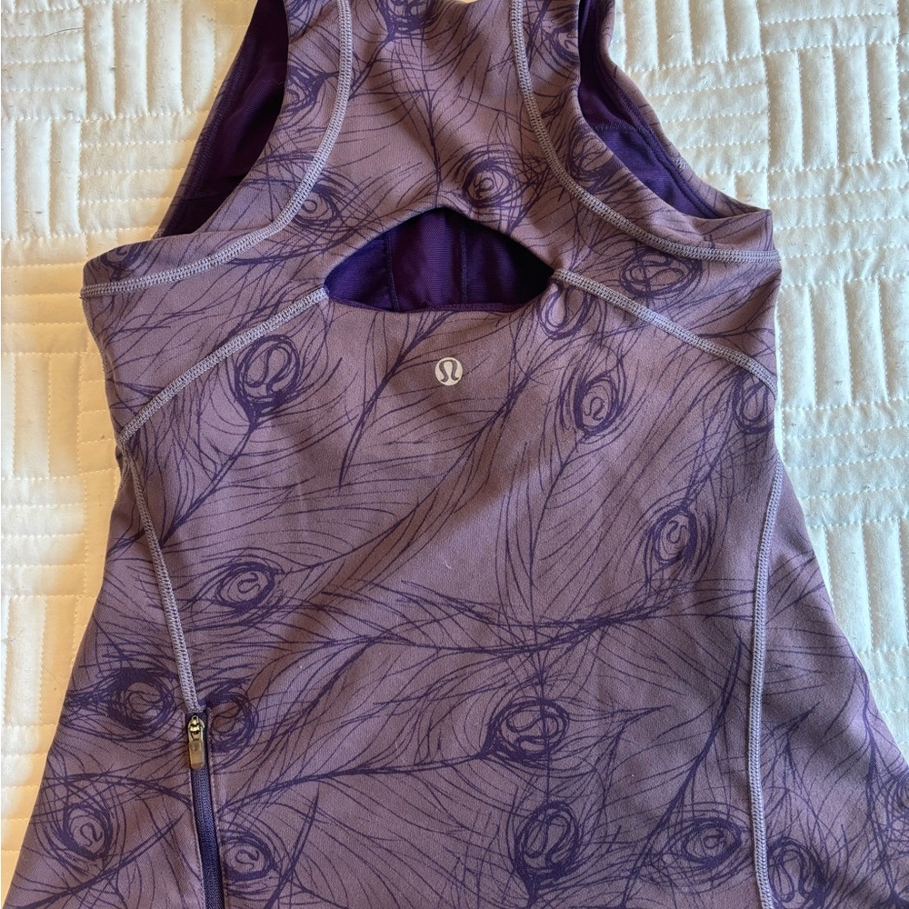 Lululemon Purple Peacock-Print Racerback Tank
